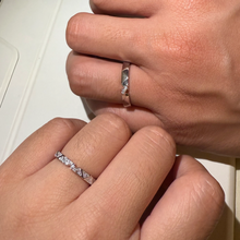 Engravable Sweet Love Knot Moissanite Silver Couple Promise Rings