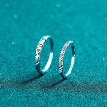 Engravable Sweet Love Moissanite Silver Couple Promise Rings