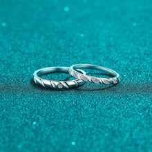Engravable Sweet Love Moissanite Silver Couple Promise Rings