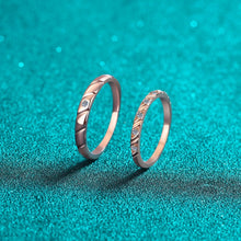 Engravable Sweet Love Moissanite Silver Couple Promise Rings
