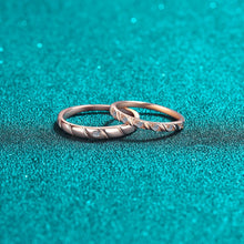 Engravable Sweet Love Moissanite Silver Couple Promise Rings