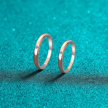 Engravable Simple Moissanite Sterling Silver Couple Promise Rings