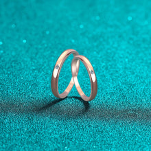 Engravable Simple Moissanite Sterling Silver Couple Promise Rings
