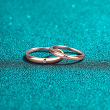 Engravable Simple Moissanite Sterling Silver Couple Promise Rings