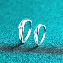Engravable Moissanite Silver Infinity Promise Rings For Couples