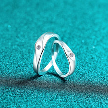 Engravable Moissanite Silver Infinity Promise Rings For Couples
