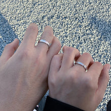 Engravable Sterling Silver Simple Knot Promise Rings For Couples
