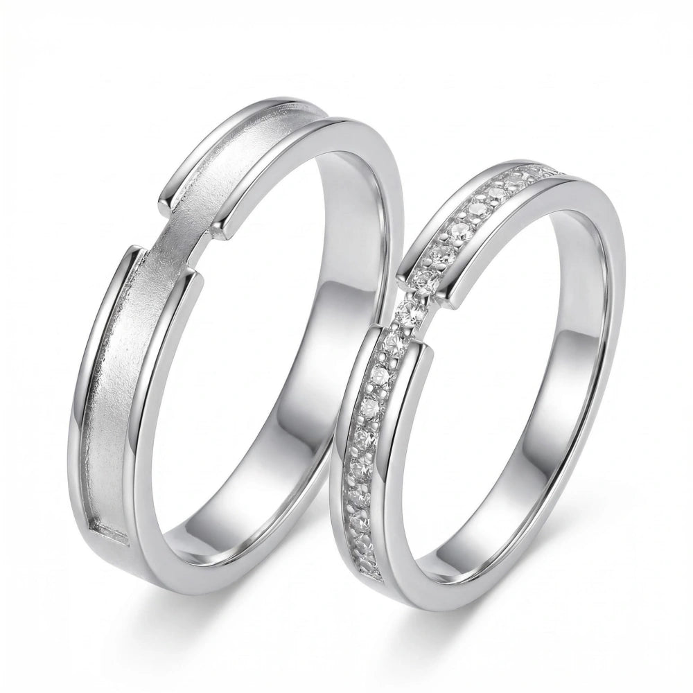 Simple Rings Matching Engravable Sterling Silver Simple Knot Promise Rings For Couples