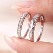 Engravable Sterling Silver Moissanite Promise Rings For Couples