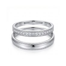 Engravable Sterling Silver Moissanite Promise Rings For Couples