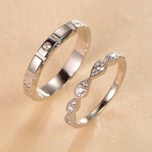 Engravable Love Infinity Silver Moissanite Promise Rings For Couples