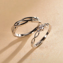 Engravable Infinity Knot Sterling Silver Couple Promise Rings