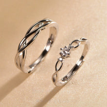 Engravable Infinity Knot Sterling Silver Couple Promise Rings