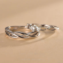 Engravable Infinity Knot Sterling Silver Couple Promise Rings