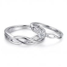 Engravable Infinity Knot Sterling Silver Couple Promise Rings