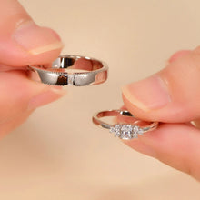 Engravable Solitaire Moissanite Silver Promise Rings For Couples