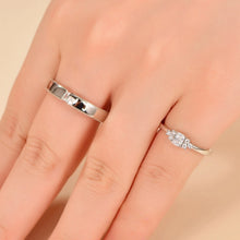 Engravable Solitaire Moissanite Silver Promise Rings For Couples