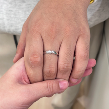 Engravable King Queen Solitaire Silver Promise Rings For Couples