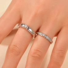 Engravable King Queen Solitaire Silver Promise Rings For Couples