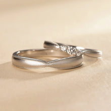 Engravable Frosted Solitaire Infinity Silver Couples Promise Rings