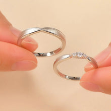 Engravable Frosted Solitaire Infinity Silver Couples Promise Rings