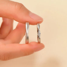 Engravable Frosted Solitaire Infinity Silver Couples Promise Rings