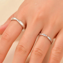 Engravable Frosted Solitaire Infinity Silver Couples Promise Rings