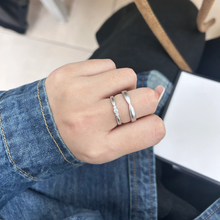 Engravable Frosted Solitaire Infinity Silver Couples Promise Rings