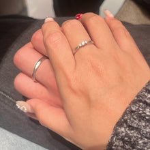 Engravable Frosted Solitaire Infinity Silver Couples Promise Rings