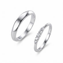 Engravable Princess And Knight Silver Promise Rings For Couples