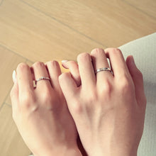 Engravable Simple Solitaire Sterling Silver Promise Rings For Couples