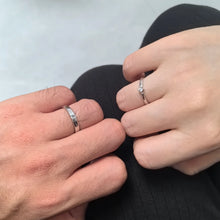 Engravable Simple Solitaire Sterling Silver Promise Rings For Couples
