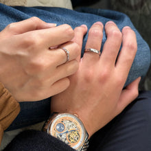 Engravable Simple Solitaire Sterling Silver Promise Rings For Couples