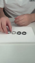 Engravable Sun And Moon Promise Rings For Couples In Titanium