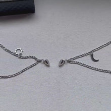 Sun And Moon Magnetic Heart Matching Charm Bracelets In Titanium