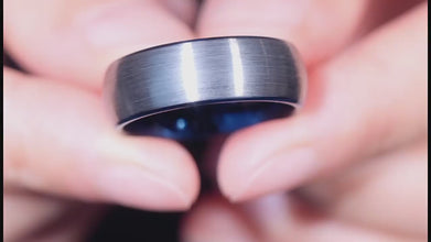 Engravable Simple Frosted Tungsten Couples Wedding Bands