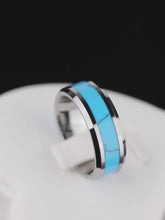 Engravable Unique Turquoise Rings For Couples In Tungsten