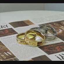 Yellow Engravable Promise Rings For Couples In Titanium