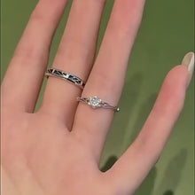 Adjustable King Queen Silver Infinity Knot Couple Promise Rings