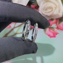 Engravable Sweet Love Moissanite Silver Couple Promise Rings