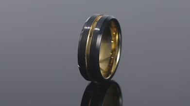 Engravable Matching Two Tone Tungsten Couple Wedding Bands