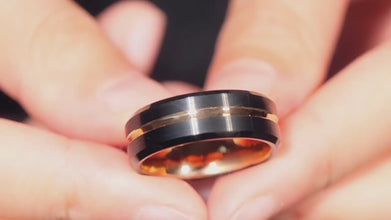 Engravable Matching Two Tone Tungsten Couple Wedding Bands