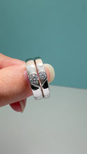Engravable Matching Heart Promise Rings Sets In Sterling Silver