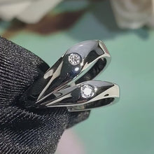 Engravable Moissanite Silver Infinity Promise Rings For Couples