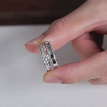 Engravable Sterling Silver Moissanite Promise Rings For Couples