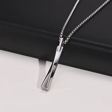 Engravable Matching Infinity Bar Necklace For Couples In Tungsten