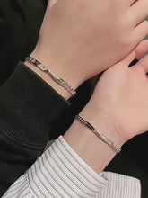 Engravable Infinity Charm Bracelets For Couples In Titanium