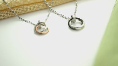Unique Interlocking Ring Necklaces For Couples In Titanium