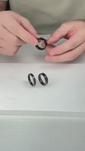 Engravable Matching Ice Silk Black Tungsten Couple Wedding Bands